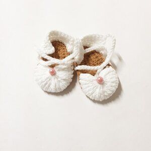 Hand-Crocheted Baby Ballet Slippers NEW